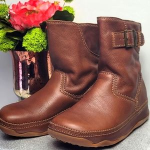 FITFLOP Short Leather Super Boots Brown Size 8